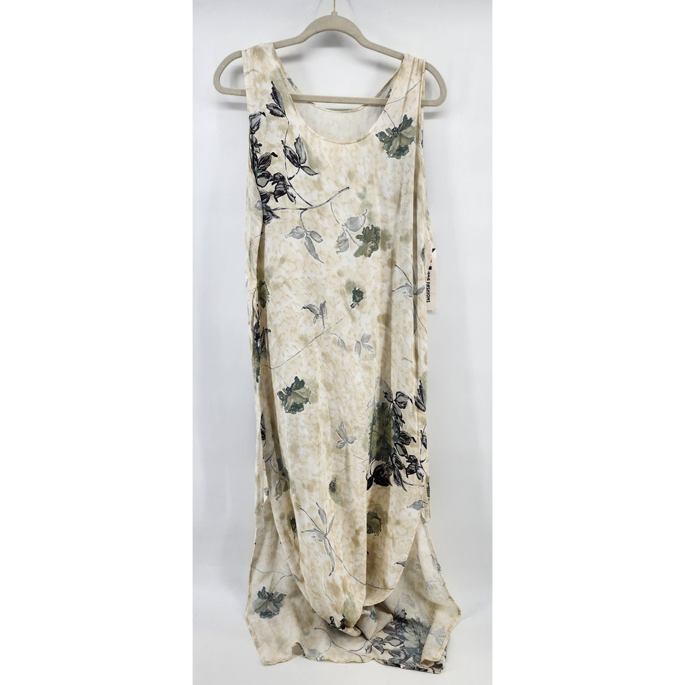 Nana Fashion New York Womens Large Floral Maxi Dress Sleeveless Made in USA NWT
